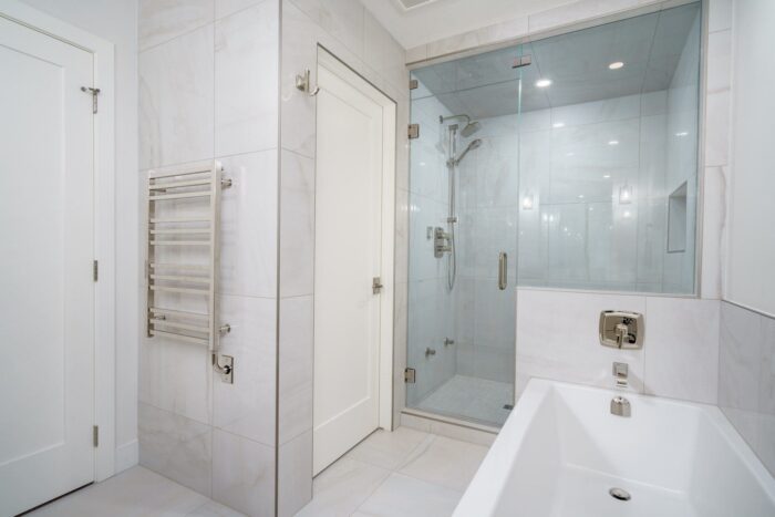 Cost to Renovate a Bathroom in Calgary, AB | White Bathroom Renovation | Rusch Design Build