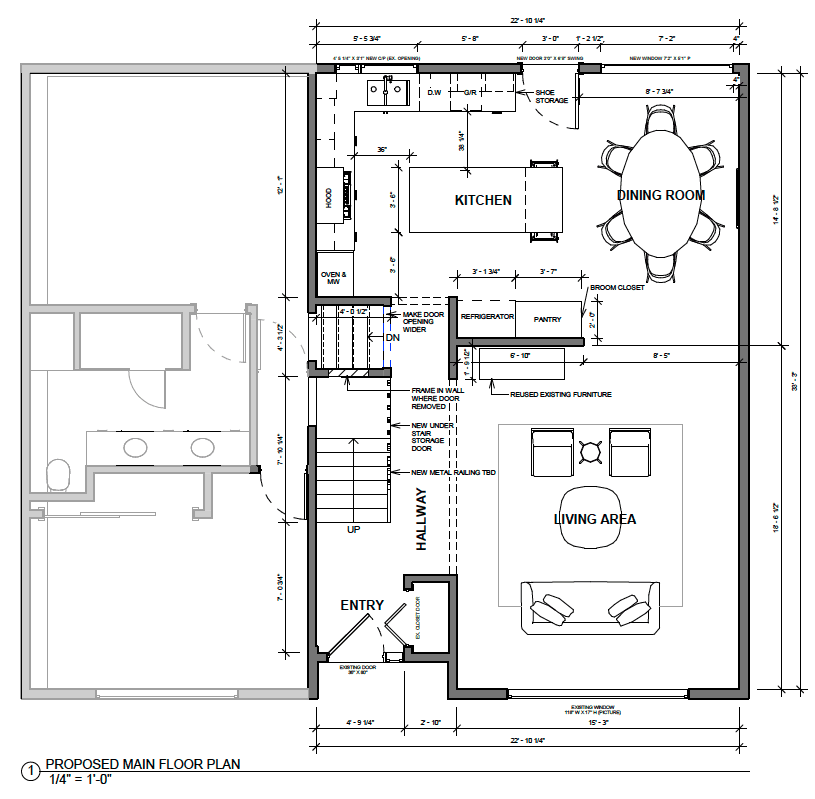 Kitchen Renovation Calgary Before/After Floorplan